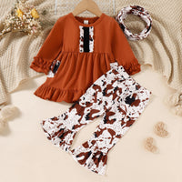 Load image into Gallery viewer, 2 Pieces Set Baby Kid Girls Leopard Tops And Pants Wholesale 230110120
