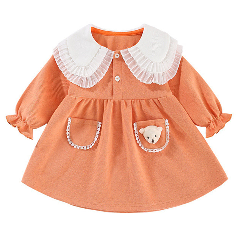Baby Kid Girls Color-blocking Cartoon Dresses Wholesale 230110121