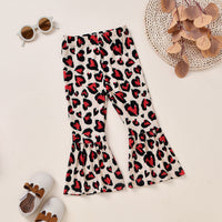 Load image into Gallery viewer, 2 Pieces Set Baby Kid Girls Solid Color Tops And Leopard Pants Wholesale 230110127
