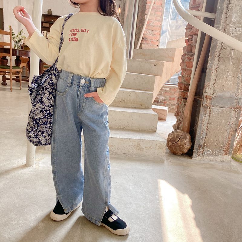 Baby Kid Girls Solid Color Pants Jeans Wholesale 23011013