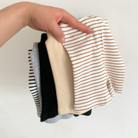 Load image into Gallery viewer, Baby Unisex Striped Muslin&amp;Ribbed Shorts Wholesale 230110133
