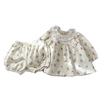 Load image into Gallery viewer, 2 Pieces Set Baby Girls Flower Lace Print Tops And Shorts Wholesale 230110136
