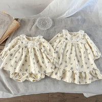 Load image into Gallery viewer, 2 Pieces Set Baby Girls Flower Lace Print Tops And Shorts Wholesale 230110136
