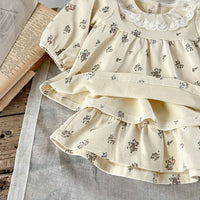 Load image into Gallery viewer, 2 Pieces Set Baby Girls Flower Lace Print Tops And Shorts Wholesale 230110136
