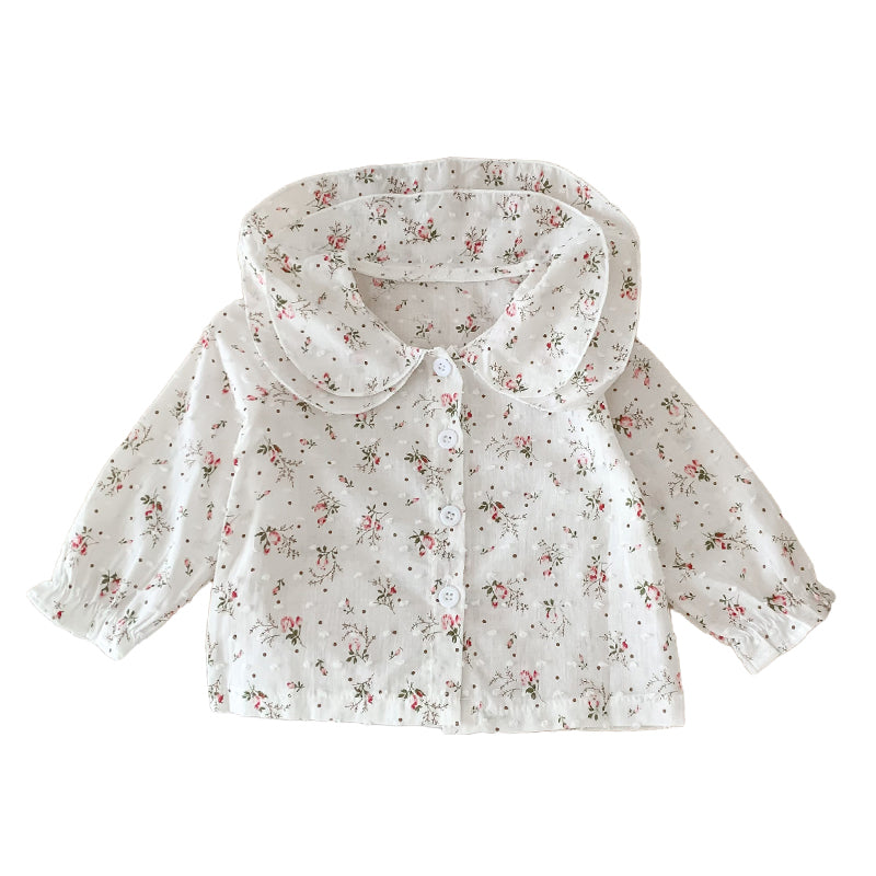 Baby Girls Flower Print Tops Wholesale 230110169