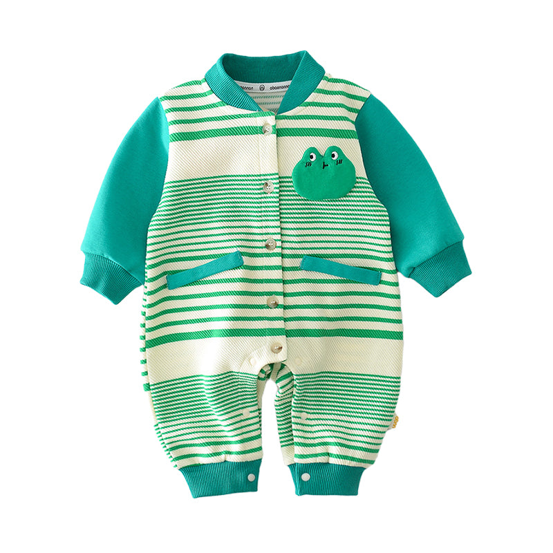 Baby Unisex Striped Color-blocking Cartoon Jumpsuits Wholesale 230110181