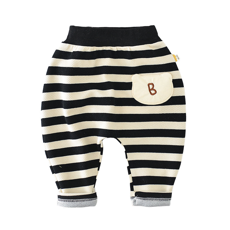 Baby Kid Unisex Striped Alphabet Pants Wholesale 230110197