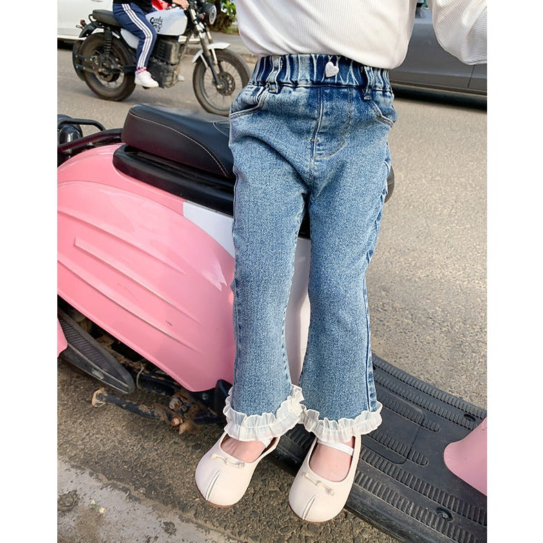 Baby Kid Girls Solid Color Jeans Wholesale 230110218