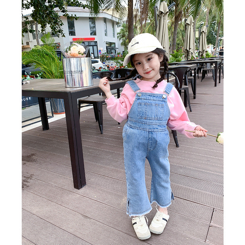 Baby Kid Girls Solid Color Bow Jumpsuits Wholesale 230110220