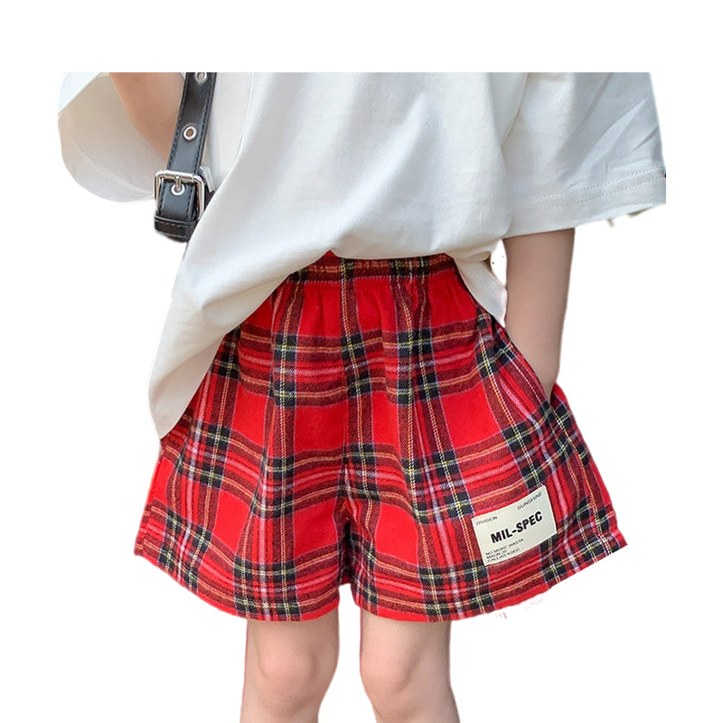 Baby Kid Girls Checked Shorts Wholesale 230110231