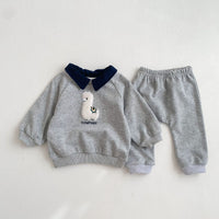 Load image into Gallery viewer, 2 Pieces Set Baby Unisex Cartoon Hoodies Swearshirts And Solid Color Pants Wholesale 230110244

