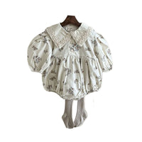 Load image into Gallery viewer, Baby Girls Flower Print Rompers Wholesale 230110250
