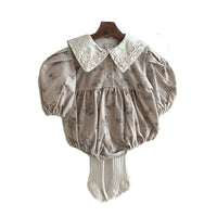 Load image into Gallery viewer, Baby Girls Flower Print Rompers Wholesale 230110250
