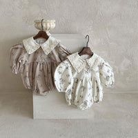 Load image into Gallery viewer, Baby Girls Flower Print Rompers Wholesale 230110250
