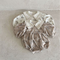 Load image into Gallery viewer, Baby Girls Flower Print Rompers Wholesale 230110250
