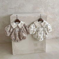 Load image into Gallery viewer, Baby Girls Flower Print Rompers Wholesale 230110250
