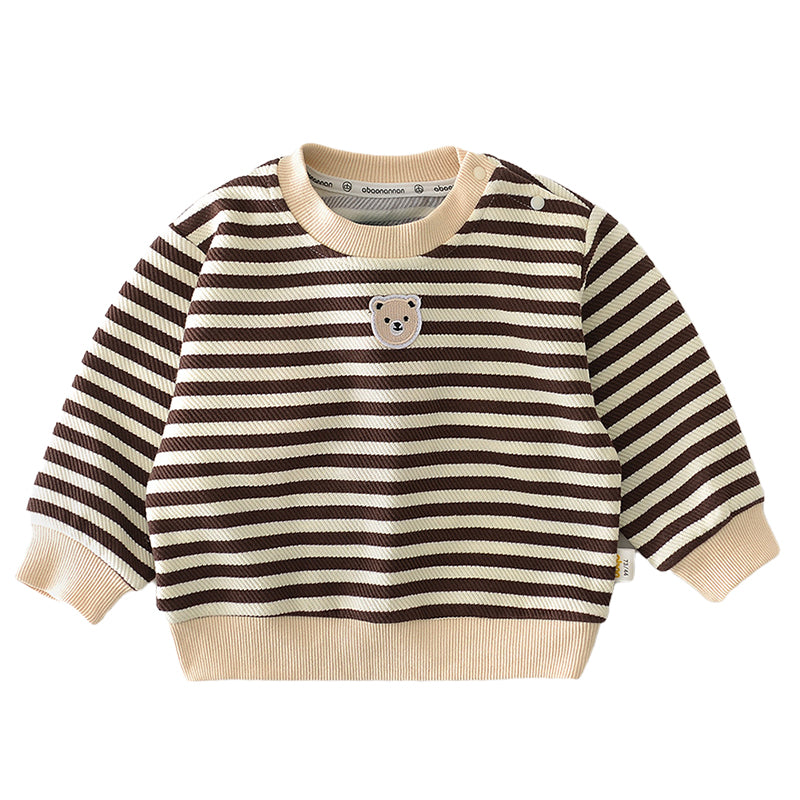 Baby Unisex Striped Animals Print Hoodies Swearshirts Wholesale 230110255
