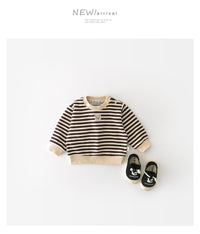 Load image into Gallery viewer, Baby Unisex Striped Animals Print Hoodies Swearshirts Wholesale 230110255
