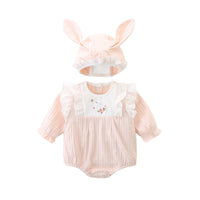 Load image into Gallery viewer, Baby Girls Flower Embroidered Rompers Hats Wholesale 230110262
