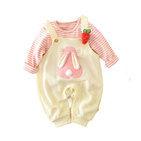 Load image into Gallery viewer, 2 Pieces Set Baby Girls Striped Tops And Animals Cartoon Jumpsuits Wholesale 230110271
