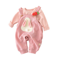 Load image into Gallery viewer, 2 Pieces Set Baby Girls Striped Tops And Animals Cartoon Jumpsuits Wholesale 230110271
