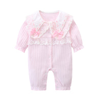 Load image into Gallery viewer, Baby Girls Flower Bow Embroidered Jumpsuits Wholesale 230110273
