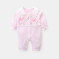 Load image into Gallery viewer, Baby Girls Flower Bow Embroidered Jumpsuits Wholesale 230110273
