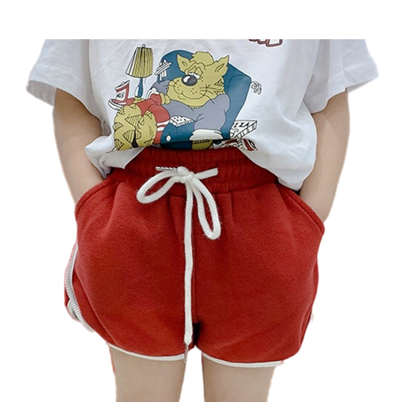 Baby Kid Unisex Color-blocking Ribbon Shorts Wholesale 23011044