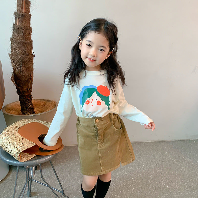 Baby Kid Girls Cartoon Print Tops Wholesale 23011053