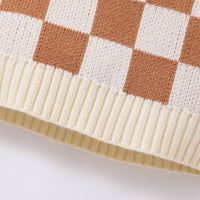 Load image into Gallery viewer, 2 Pieces Set Baby Kid Unisex Checked Crochet Sweaters And Shorts Wholesale 23011064

