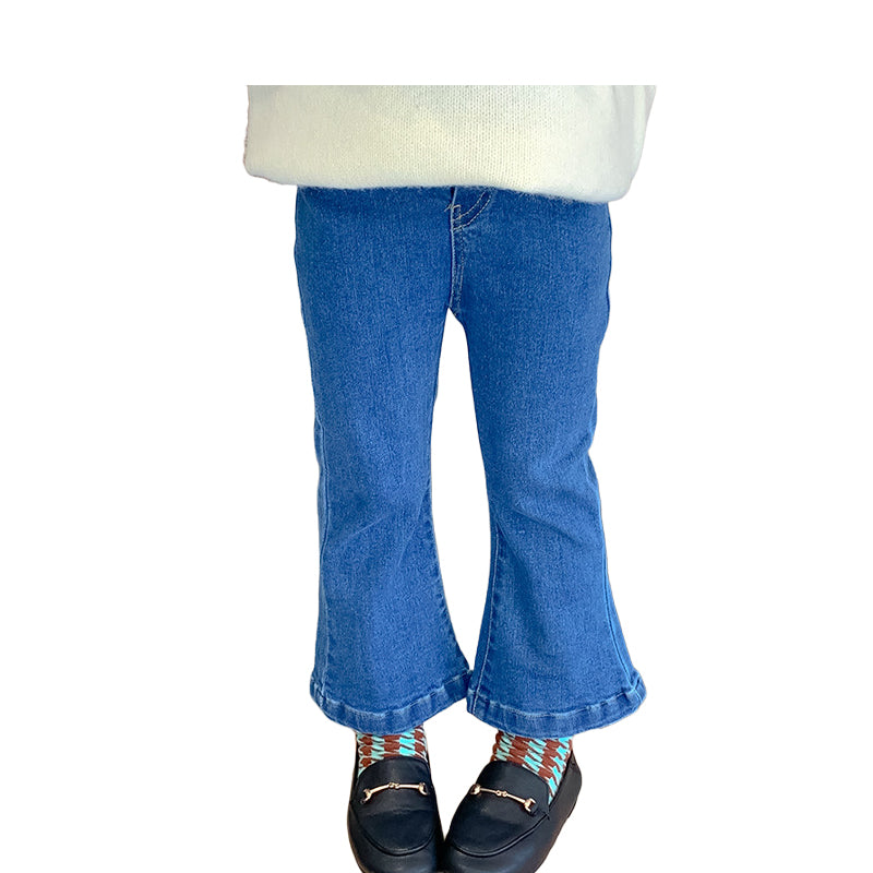 Baby Kid Girls Solid Color Jeans Wholesale 23011066