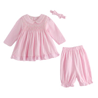 Load image into Gallery viewer, 3 Pieces Set Baby Kid Girls Solid Color Tops And Pants And Headwear Wholesale 23011090
