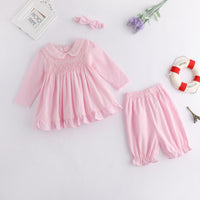 Load image into Gallery viewer, 3 Pieces Set Baby Kid Girls Solid Color Tops And Pants And Headwear Wholesale 23011090
