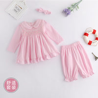 Load image into Gallery viewer, 3 Pieces Set Baby Kid Girls Solid Color Tops And Pants And Headwear Wholesale 23011090
