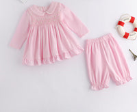 Load image into Gallery viewer, 3 Pieces Set Baby Kid Girls Solid Color Tops And Pants And Headwear Wholesale 23011090
