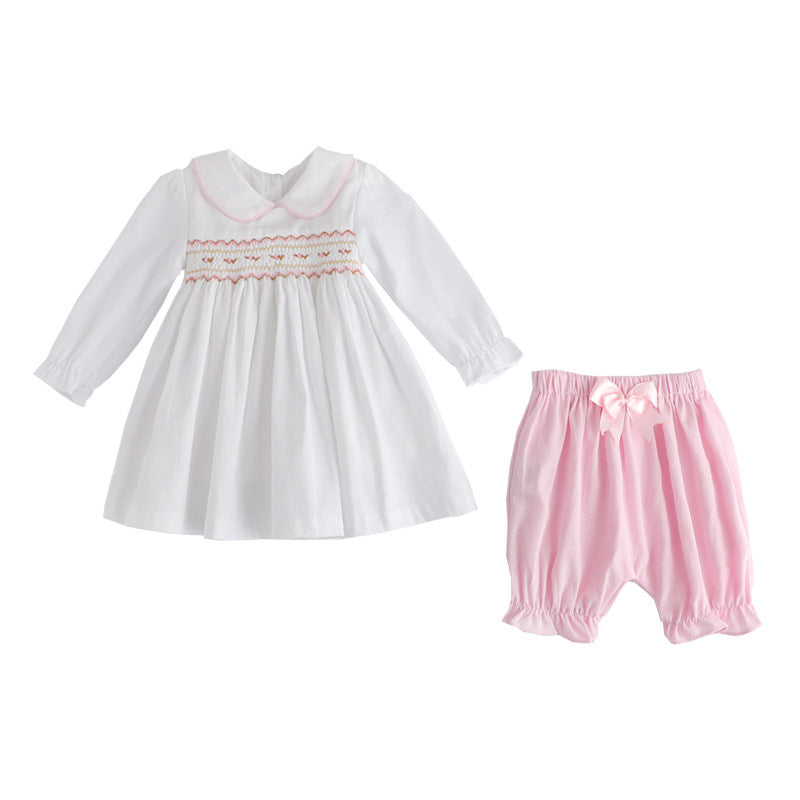 2 Pieces Set Baby Girls Flower Tops And Bow Pants Wholesale 23011092