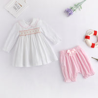 Load image into Gallery viewer, 2 Pieces Set Baby Girls Flower Tops And Bow Pants Wholesale 23011092
