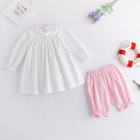 Load image into Gallery viewer, 2 Pieces Set Baby Girls Flower Tops And Bow Pants Wholesale 23011092
