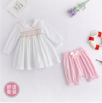 Load image into Gallery viewer, 2 Pieces Set Baby Girls Flower Tops And Bow Pants Wholesale 23011092

