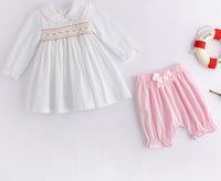 Load image into Gallery viewer, 2 Pieces Set Baby Girls Flower Tops And Bow Pants Wholesale 23011092
