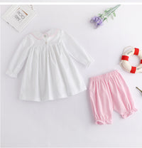 Load image into Gallery viewer, 2 Pieces Set Baby Girls Flower Tops And Bow Pants Wholesale 23011092
