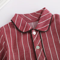 Load image into Gallery viewer, 2 Pieces Set Kid Boys Striped Shirts And Solid Color Shorts Wholesale 23011093
