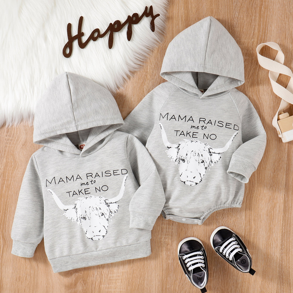 Baby Kid Unisex Letters Animals Print Hoodies Swearshirts Wholesale 23011097