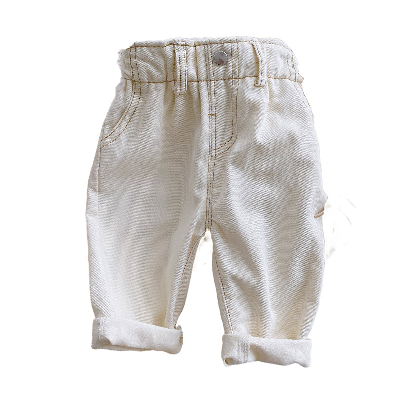 Baby Kid Unisex Solid Color Pants Wholesale 23011111