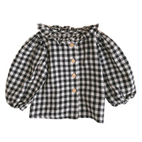 Load image into Gallery viewer, Baby Girls Solid Color Checked Print Rompers Wholesale 23011112
