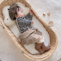 Load image into Gallery viewer, Baby Girls Solid Color Checked Print Rompers Wholesale 23011112
