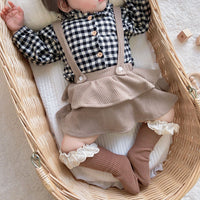 Load image into Gallery viewer, Baby Girls Solid Color Checked Print Rompers Wholesale 23011112
