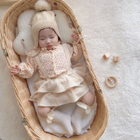 Load image into Gallery viewer, Baby Girls Solid Color Checked Print Rompers Wholesale 23011112
