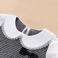 Load image into Gallery viewer, Baby Girls Color-blocking Houndstooth Bow Dresses Wholesale 230111136
