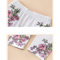 Load image into Gallery viewer, 2 Pieces Set Baby Girls Solid Color Tops And Flower Pants Wholesale 230111138
